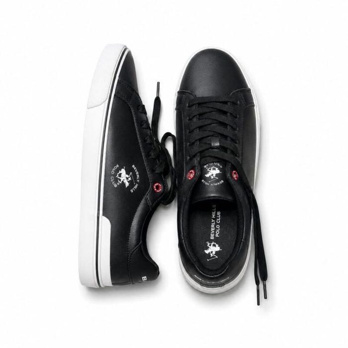Polo Club Men’s Low-Top Lace-Up Contrast Sneakers – Black — image 1