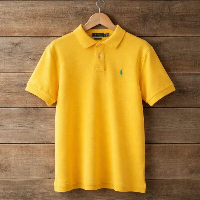 Men’s Premium Embroidered Polo Shirt – Sunshine Yellow — image 1