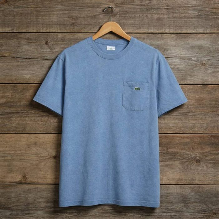 Men’s Premium Heathered Crew Neck Pocket T-Shirt – Light Blue — image 1