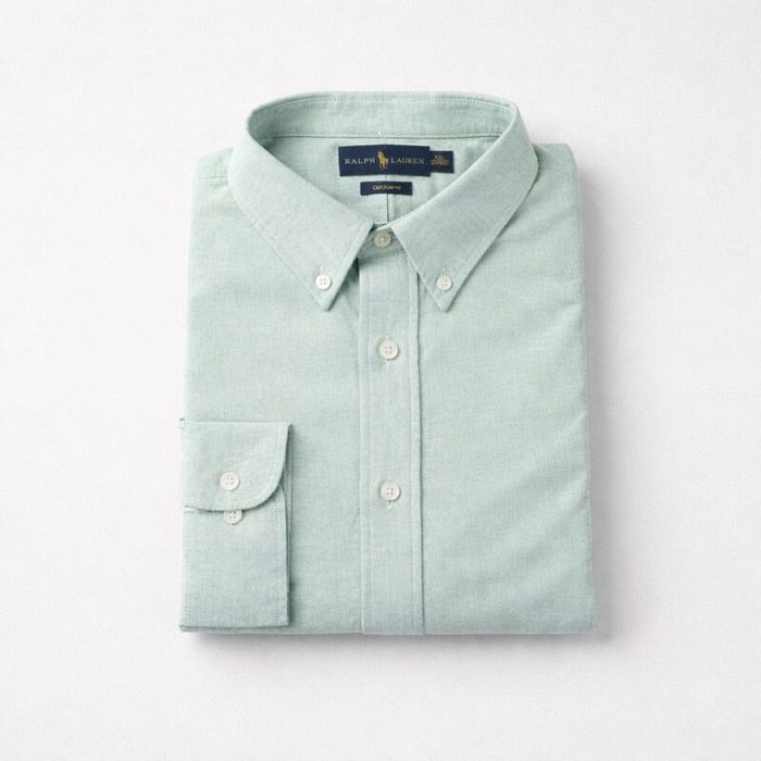Men’s Premium Oxford Embroidered Long Sleeve – Light Mint Green — image 1
