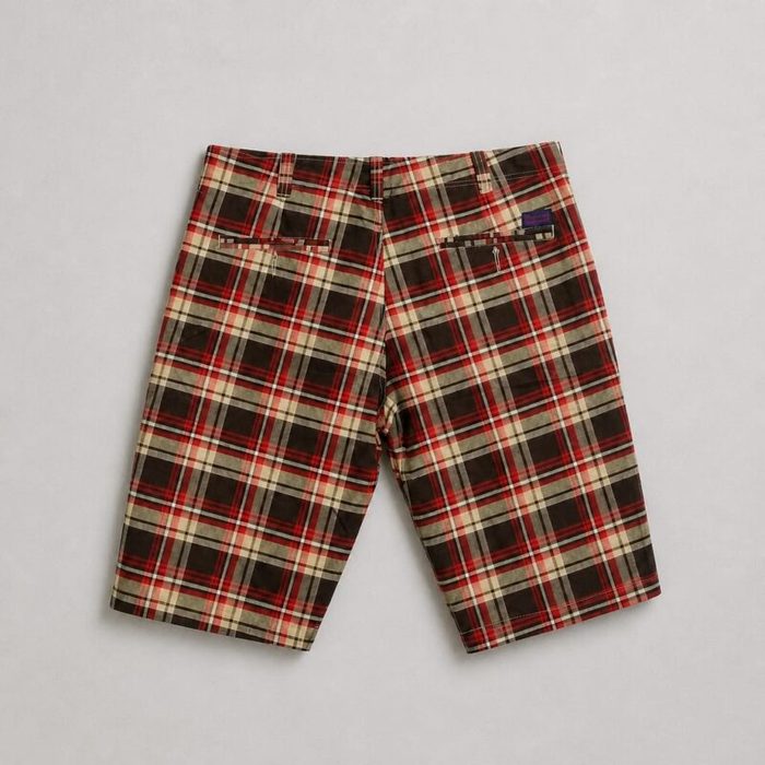 Men’s Premium Plaid Flat Front Shorts – Cotton Casual Summer Shorts