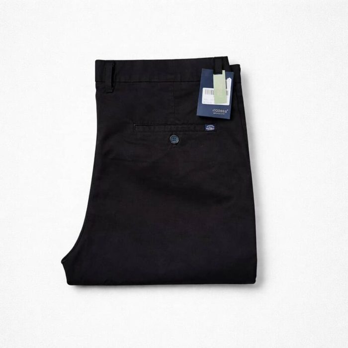 Mens Premium Stretch Cotton Chinos Pants Black