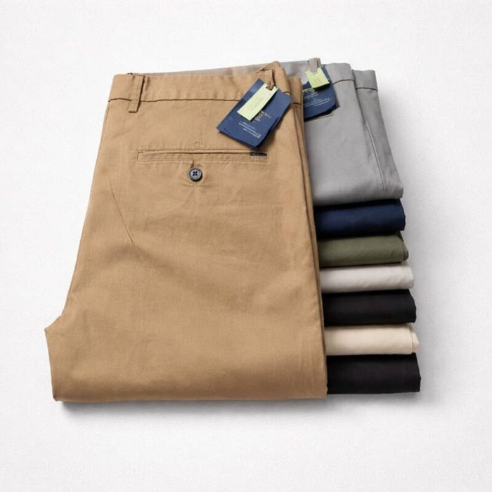 Men’s Premium Stretch Cotton Chinos Pants – Camel Brown — image 1