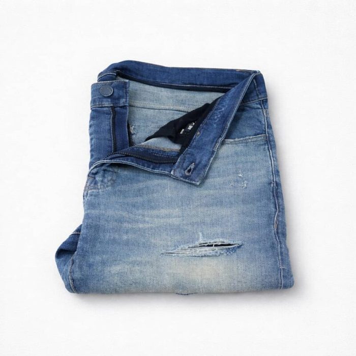 Mens Ripped Denim Light Blue Jean