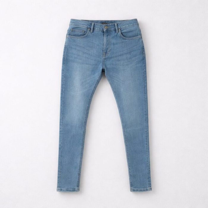 Men’s Skinny Fit Stretch Denim Jeans – Light Blue Wash