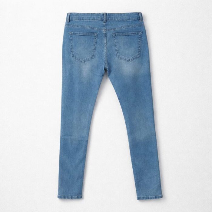 Men’s Skinny Fit Stretch Denim Jeans – Light Blue Wash — image 3