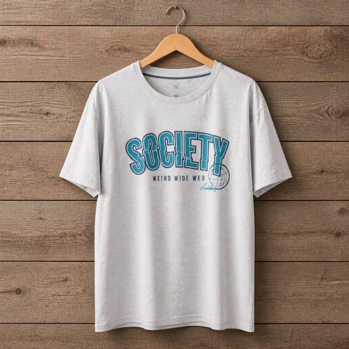 Men’s Society Graphic Crew Neck T-Shirt – Light Grey — image 1