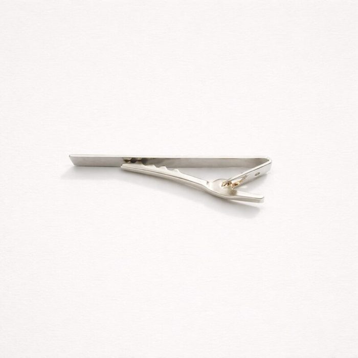 Modernist X Silver Tone Geometric Tie Bar for Men