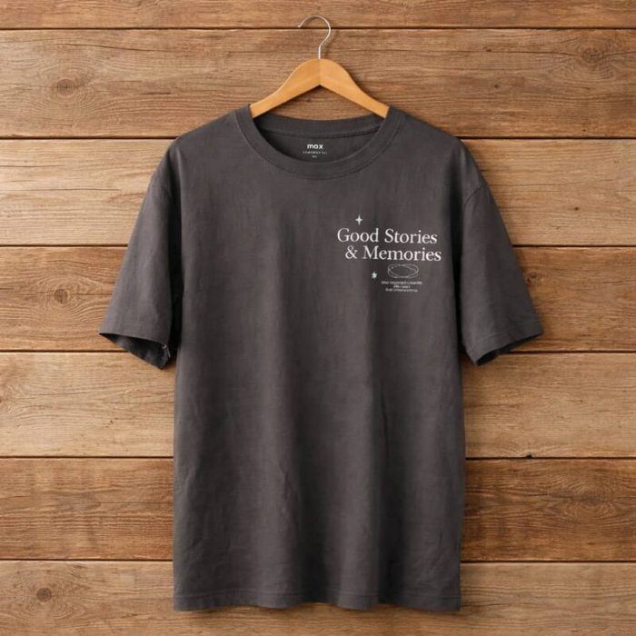 Mox Mens Graphic Print Crew Neck T Shirt Slate Grey