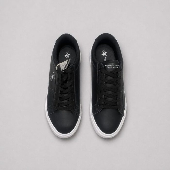 Polo Club Men’s Low-Top Contrast Stripe Lace-Up Sneakers- Black — image 2