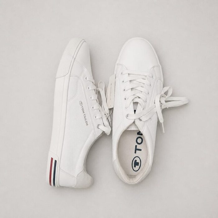 Tom Tailor Men’s Classic Low-Top Lace-up Sneakers – White — image 1