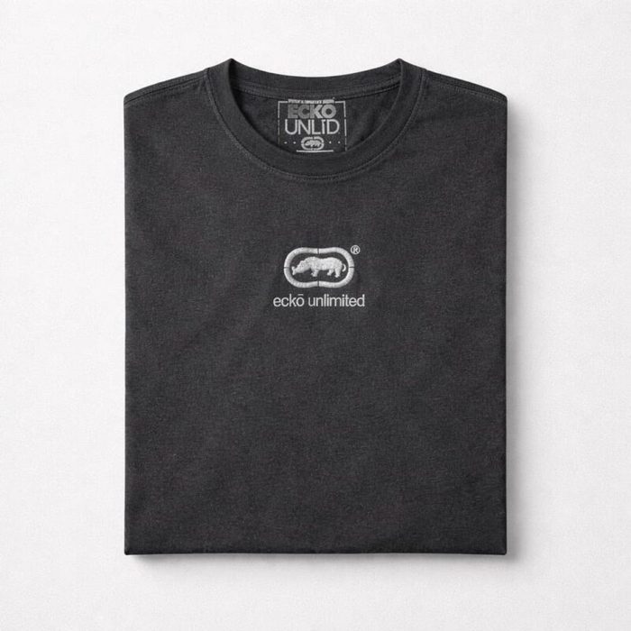 Vintage Washed Graphic Short Sleeve T Shirt Charcoal Black