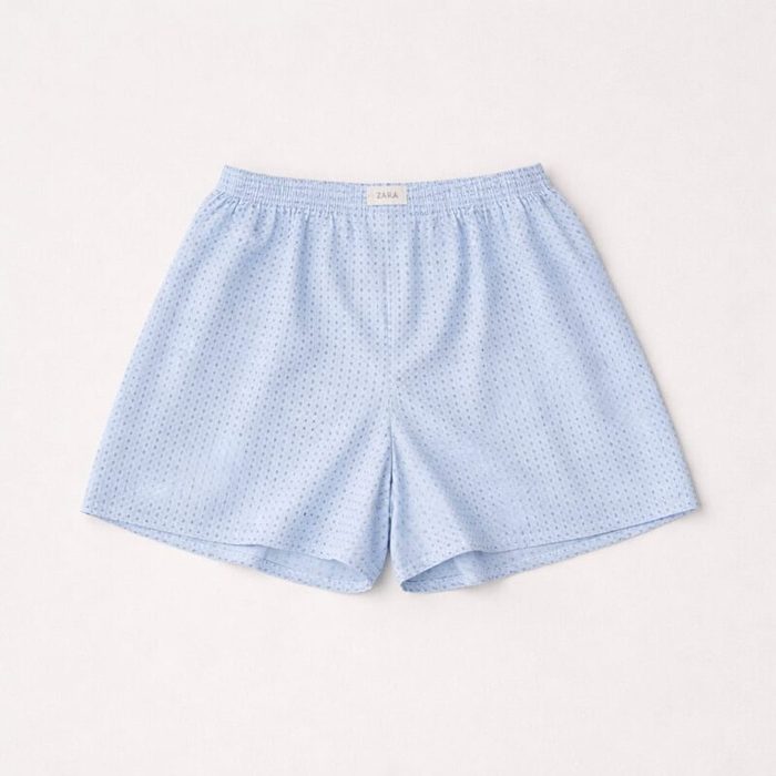 Zara Men’s  Micro-Pattern Lightweight Boxer Shorts – Light Blue — image 1