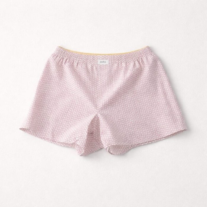 Zara Mens Soft Geometric Micro Print Boxer Shorts Pink